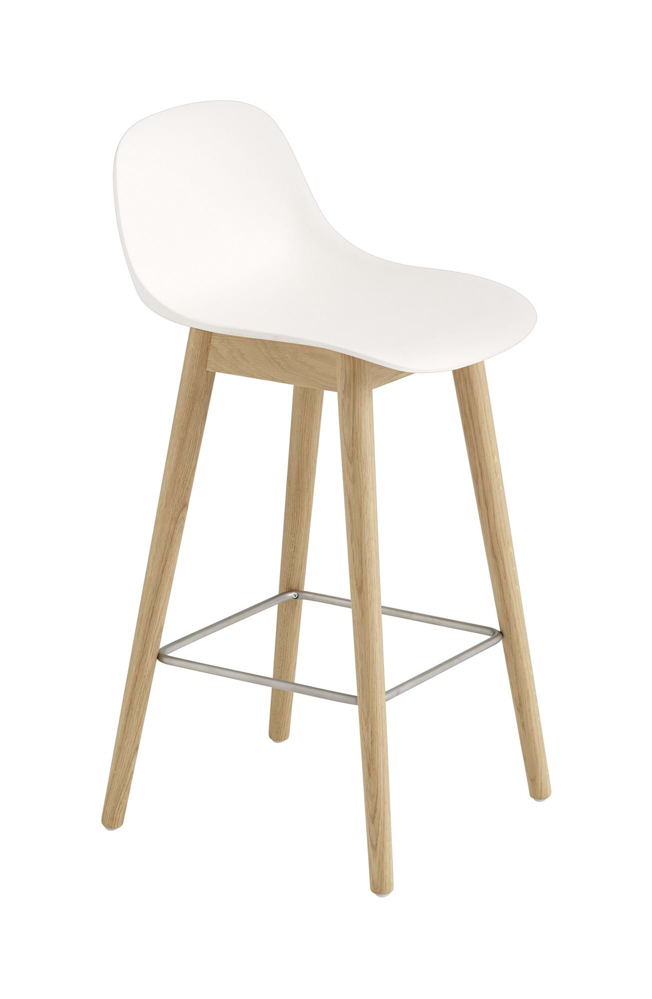 Fiber Counter Stool Wood Base With Backrest 65 cm Natural Miss Holly Barstol H:63 cm Graphic Original | Barstolar